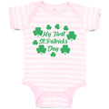 Baby Clothes My First St.Patrick's Day with Irish Shamrock Leaves Baby Bodysuits