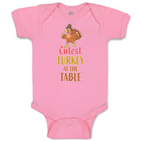 Baby Clothes Cutest Turkey at The Table Bird with Open Wings Closed Eyes and Hat