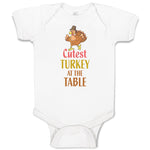 Baby Clothes Cutest Turkey at The Table Bird with Open Wings Closed Eyes and Hat