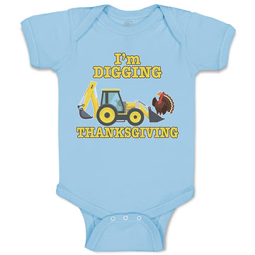 Baby Clothes I'M Digging Thanksgiving Bird Wings Working Vehicle Jcb Cotton