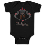 Baby Clothes My 1St Thanksgiving Bird Wings and Leaves Design Baby Bodysuits