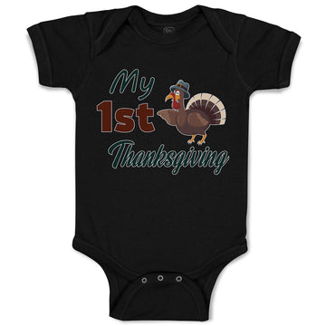 Baby Clothes My 1St Thanksgiving Bird Baby Bodysuits Boy & Girl Cotton