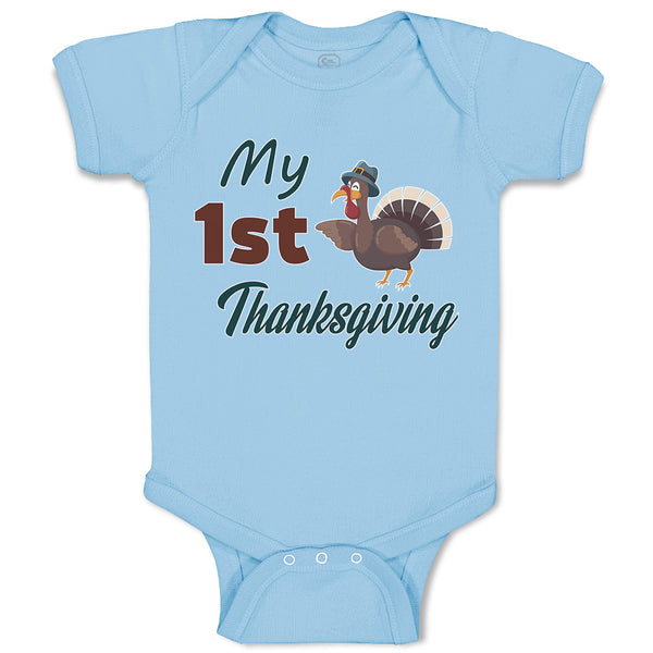 Baby Clothes My 1St Thanksgiving Bird Baby Bodysuits Boy & Girl Cotton