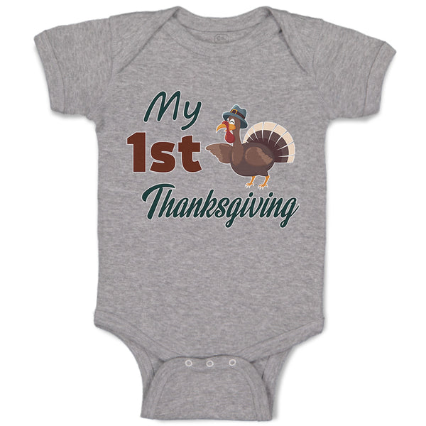 Baby Clothes My 1St Thanksgiving Bird Baby Bodysuits Boy & Girl Cotton