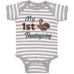 Baby Clothes My 1St Thanksgiving Bird Baby Bodysuits Boy & Girl Cotton
