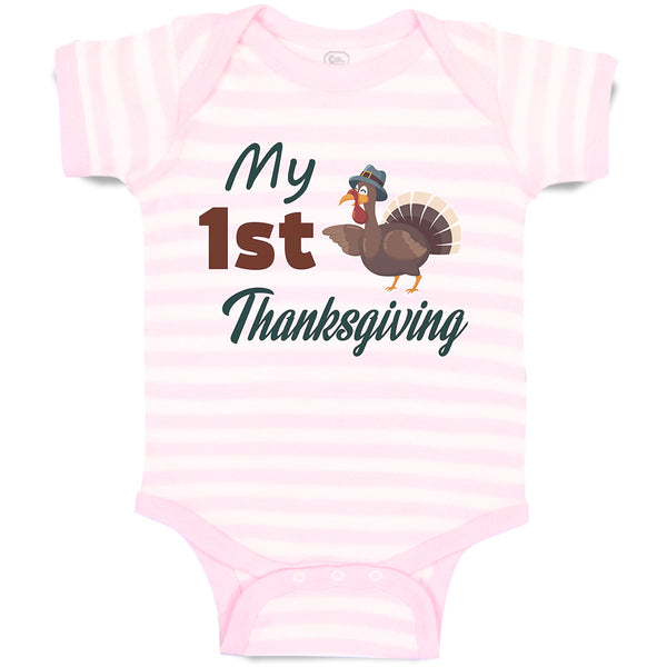 Baby Clothes My 1St Thanksgiving Bird Baby Bodysuits Boy & Girl Cotton