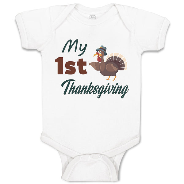 Baby Clothes My 1St Thanksgiving Bird Baby Bodysuits Boy & Girl Cotton