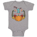 Baby Clothes My 1St Thanksgiving Vegetable Pumpkin with Leaves Baby Bodysuits