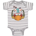 Baby Clothes My 1St Thanksgiving Vegetable Pumpkin with Leaves Baby Bodysuits