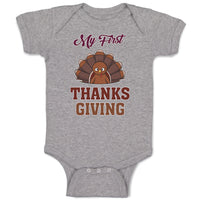 Baby Clothes My First Thanksgiving Baby Bird Sitting with Open Wings Cotton