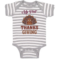 Baby Clothes My First Thanksgiving Baby Bird Sitting with Open Wings Cotton