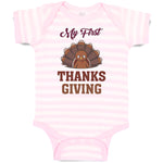 Baby Clothes My First Thanksgiving Baby Bird Sitting with Open Wings Cotton
