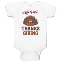 Baby Clothes My First Thanksgiving Baby Bird Sitting with Open Wings Cotton