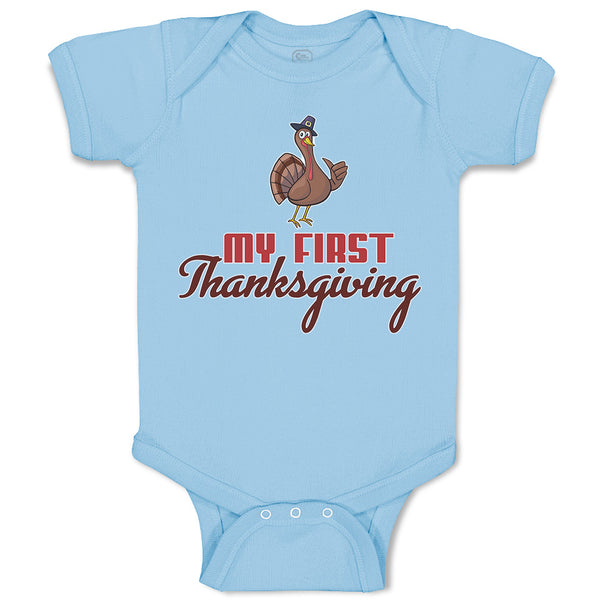 Baby Clothes My First Thanksgiving Bird Baby Bodysuits Boy & Girl Cotton