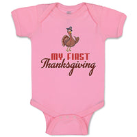 Baby Clothes My First Thanksgiving Bird Baby Bodysuits Boy & Girl Cotton