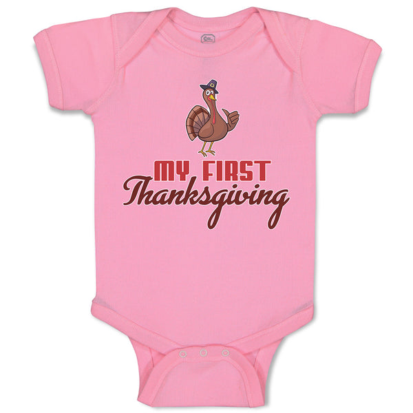 Baby Clothes My First Thanksgiving Bird Baby Bodysuits Boy & Girl Cotton