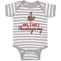 Baby Clothes My First Thanksgiving Bird Baby Bodysuits Boy & Girl Cotton