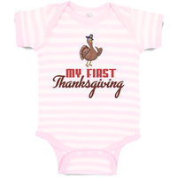 Baby Clothes My First Thanksgiving Bird Baby Bodysuits Boy & Girl Cotton