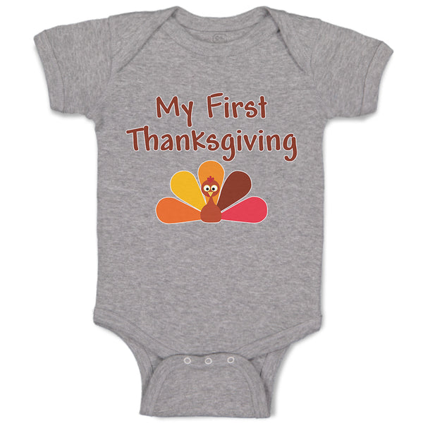 Baby Clothes My First Thanksgiving Bird Baby Bodysuits Boy & Girl Cotton