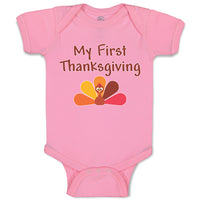 Baby Clothes My First Thanksgiving Bird Baby Bodysuits Boy & Girl Cotton