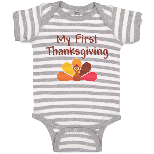 Baby Clothes My First Thanksgiving Bird Baby Bodysuits Boy & Girl Cotton