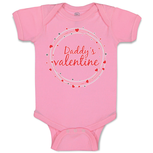 Baby Clothes Daddy's Valentine with Wreath Hearts Design Baby Bodysuits Cotton