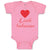 Baby Clothes Little Valentine with Heart Symbol Baby Bodysuits Boy & Girl Cotton