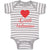 Baby Clothes Little Valentine with Heart Symbol Baby Bodysuits Boy & Girl Cotton