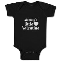 Baby Clothes Mommy's Little Valentine with Black Heart Symbol Baby Bodysuits