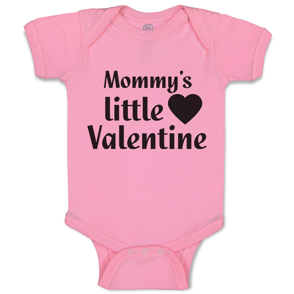 Baby Clothes Mommy's Little Valentine with Black Heart Symbol Baby Bodysuits