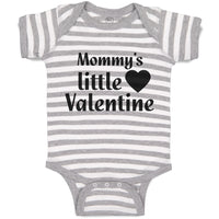 Baby Clothes Mommy's Little Valentine with Black Heart Symbol Baby Bodysuits