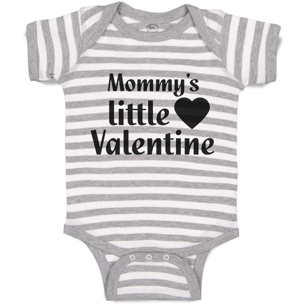 Baby Clothes Mommy's Little Valentine with Black Heart Symbol Baby Bodysuits