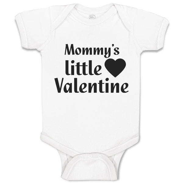 Baby Clothes Mommy's Little Valentine with Black Heart Symbol Baby Bodysuits