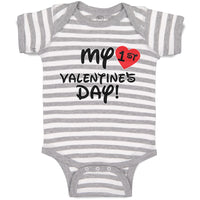 Baby Clothes My 1St Valentine's Day with Heart Symbol Baby Bodysuits Cotton