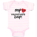 Baby Clothes My 1St Valentine's Day with Heart Symbol Baby Bodysuits Cotton