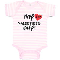 Baby Clothes My 1St Valentine's Day with Heart Symbol Baby Bodysuits Cotton