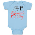 Baby Clothes My 1St Valentine's Day with Heart Symbol Baby Bodysuits Cotton