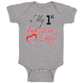 Baby Clothes My 1St Valentine's Day with Heart Symbol Baby Bodysuits Cotton