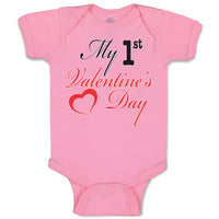 Baby Clothes My 1St Valentine's Day with Heart Symbol Baby Bodysuits Cotton