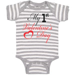 Baby Clothes My 1St Valentine's Day with Heart Symbol Baby Bodysuits Cotton