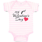 Baby Clothes My 1St Valentine's Day with Heart Symbol Baby Bodysuits Cotton