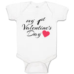 Baby Clothes My 1St Valentine's Day with Heart Symbol Baby Bodysuits Cotton