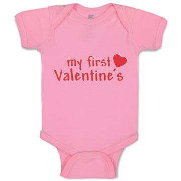 Baby Clothes My First Valentine's with Heart Symbol Baby Bodysuits Cotton