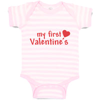 Baby Clothes My First Valentine's with Heart Symbol Baby Bodysuits Cotton