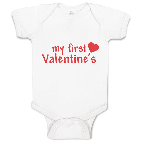 Baby Clothes My First Valentine's with Heart Symbol Baby Bodysuits Cotton