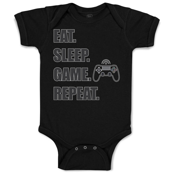 Baby Clothes Eat. Sleep. Game. Repeat. Video Game Baby Bodysuits Cotton