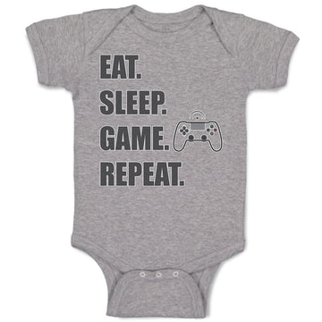 Baby Clothes Eat. Sleep. Game. Repeat. Video Game Baby Bodysuits Cotton