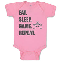 Baby Clothes Eat. Sleep. Game. Repeat. Video Game Baby Bodysuits Cotton