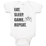 Baby Clothes Eat. Sleep. Game. Repeat. Video Game Baby Bodysuits Cotton