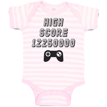 Baby Clothes High Score 12250000 Video Game Baby Bodysuits Boy & Girl Cotton